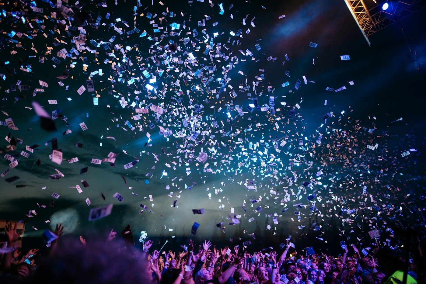 A crowd enjoying a live outdoor music event